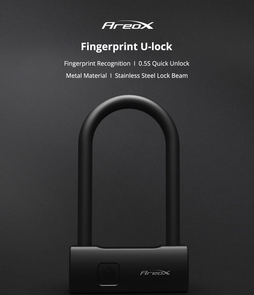 Xiaomi Youpin AreoX U8 Fingerprint U-lock for Bicycle Motorcycle - 11.81 inches
