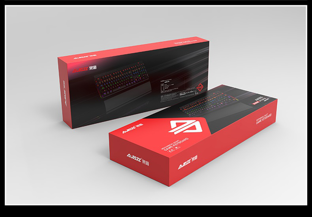 Ajazz AK500 Backlit USB Wired 108Key Large Palm Rest Touch Panel Blue Switch Mechanical Gaming Keyboard - White