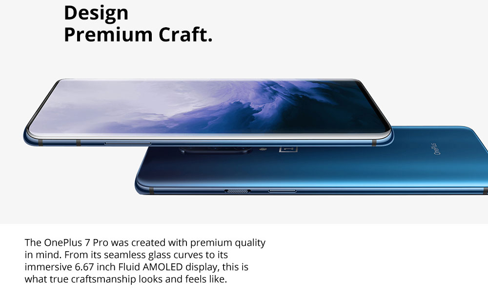 OnePlus 7 Pro Pop-up Camera 6.67 Inch 4G LTE Smartphone Snapdragon 855 8GB 256GB 48.0MP + 8.0MP + 16.0MP Triple Rear Cameras Android 9 In-display Fingerprint NFC Fast Charge Global ROM - Mirror Grey