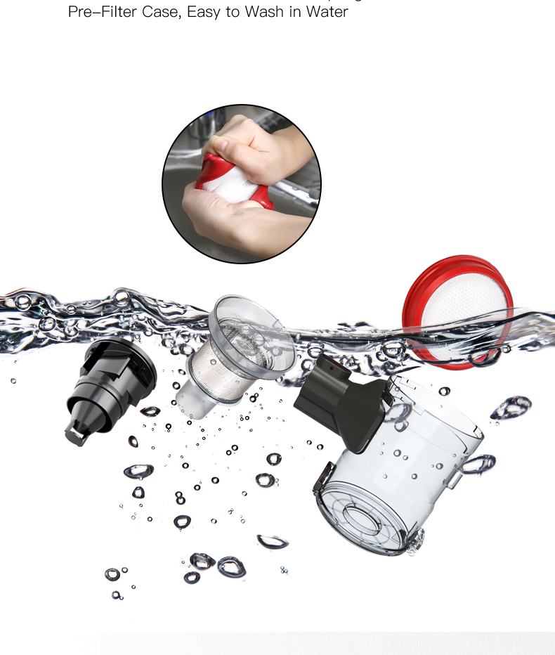 Dibea D18 Cordless Stick Vacuum Cleaner 9000Pa Suction LED Light 2 in 1 Handheld Car Vacuum - Gold EU Plug