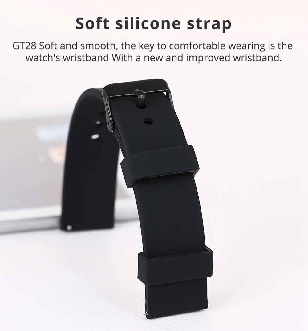 S28 Smart Watch 1.3 Inch IPS Screen Heart Rate Muti-Sports Monitor IP68 Fitness Tracker Smartband - Black