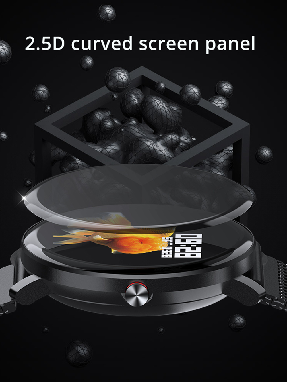 K9 Smart Watch 1.3 Inch IPS Screen Heart Rate Blood Pressure Monitor IP68 Fitness Tracker Smartband - Silver