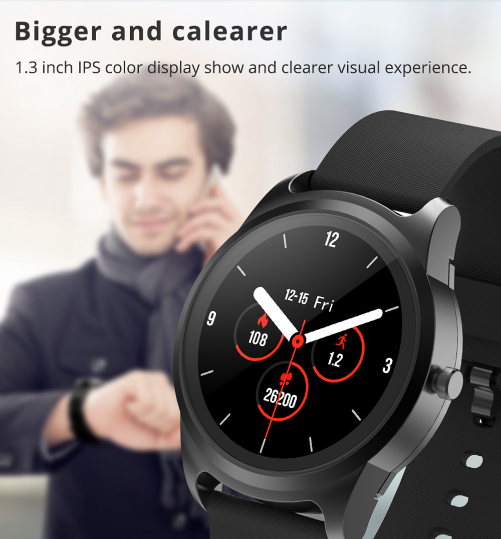 S28 Smart Watch 1.3 Inch IPS Screen Heart Rate Muti-Sports Monitor IP68 Fitness Tracker Smartband - Blue