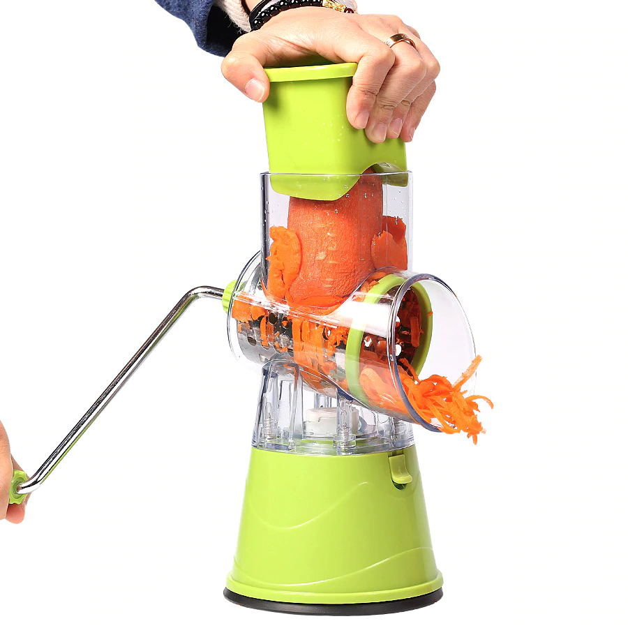 Manual Vegetable Cutter Multifunctional Slicer Potato Cheese Kitchen Gadgets - Green