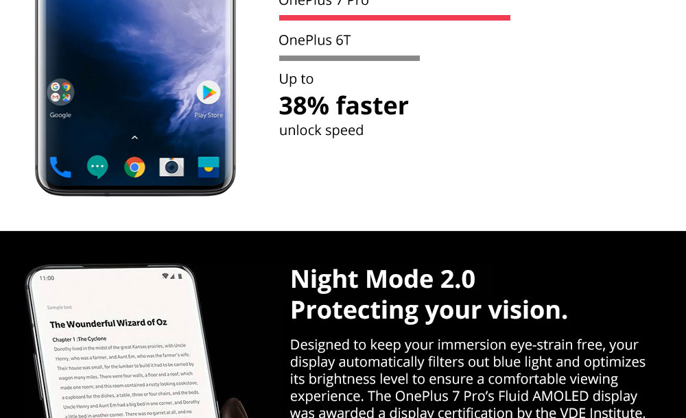 OnePlus 7 Pro Pop-up Camera 6.67 Inch 4G LTE Smartphone Snapdragon 855 8GB 256GB 48.0MP + 8.0MP + 16.0MP Triple Rear Cameras Android 9 In-display Fingerprint NFC Fast Charge Global ROM - Mirror Grey