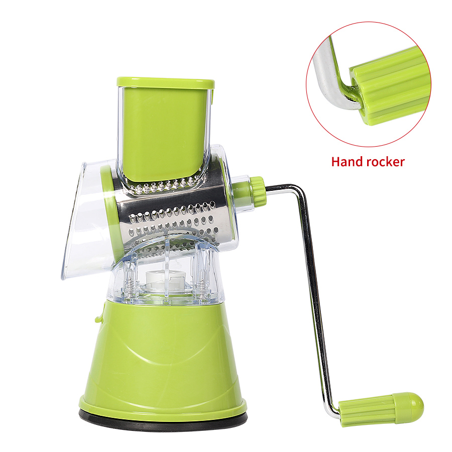 Manual Vegetable Cutter Multifunctional Slicer Potato Cheese Kitchen Gadgets - Green