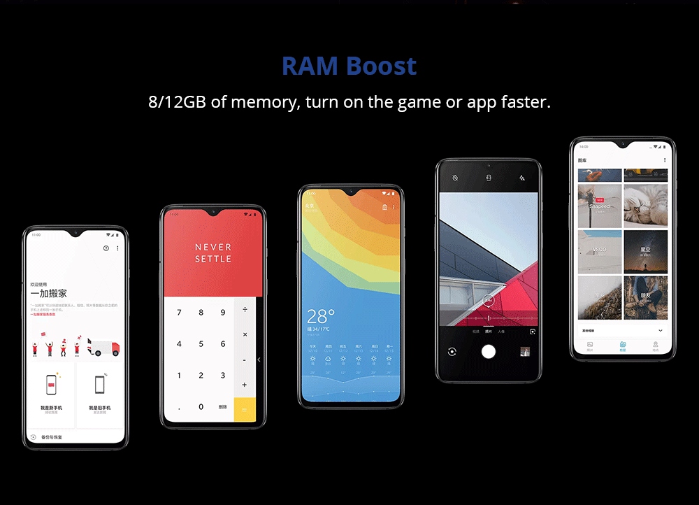 Oneplus 7 6.41 Inch 4G LTE Smartphone Snapdragon 855 8GB 256GB 48.0MP + 5.0MP Dual Rear Cameras Android 9 In-display Fingerprint NFC Fast Charge Global ROM - Red