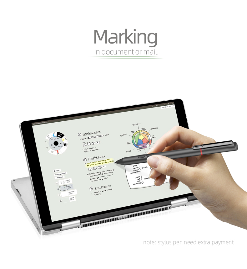 One Netbook One Mix 3 Yoga Pocket Laptop Intel Core M3-8100Y Dual-Core 8.4" IPS Screen 2500*1600 Touch ID Windows 10 8GB DDR3 256GB PCI-E SSD - Silver