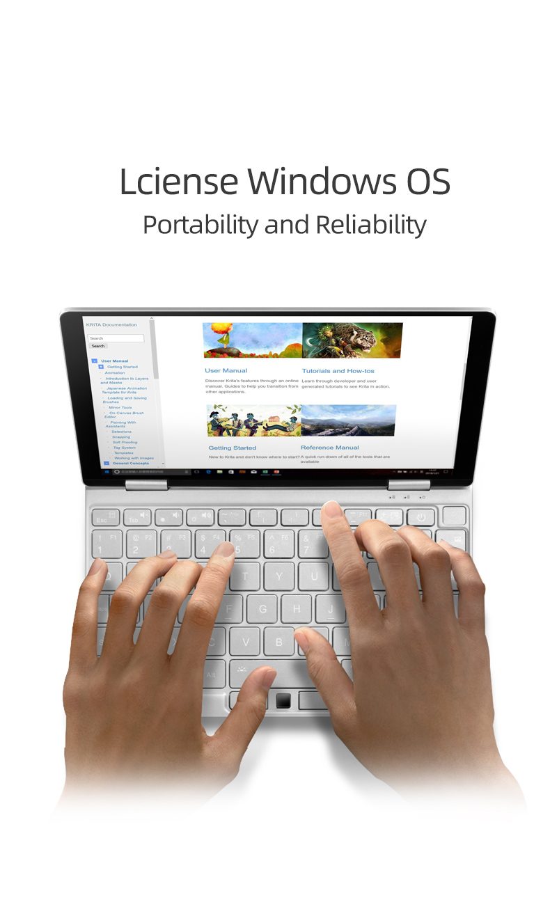 One Netbook One Mix 3 Yoga Pocket Laptop Intel Core M3-8100Y Dual-Core 8.4" IPS Screen 2500*1600 Touch ID Windows 10 8GB DDR3 256GB PCI-E SSD - Silver