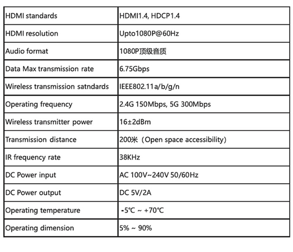 Measy FHD676 Wireless HDMI Extender 1080P 3D HDMI1.4 up to 200M/660FT