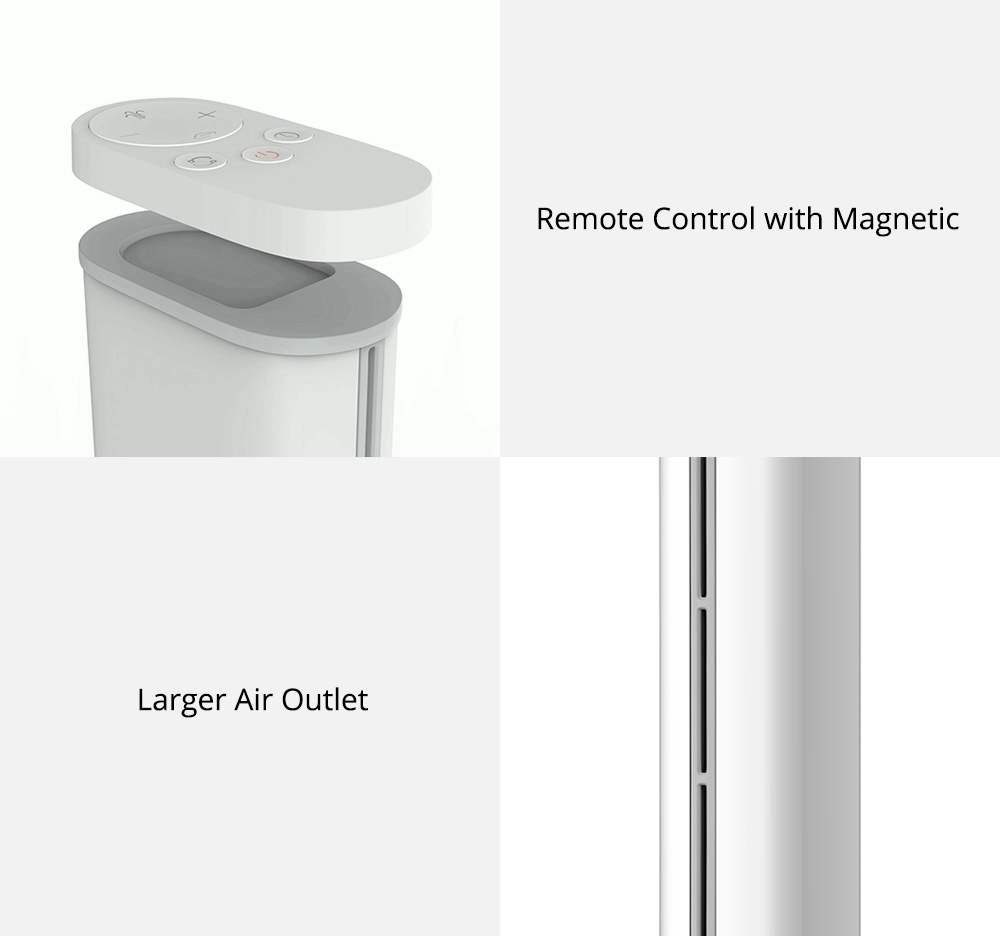 Xiaomi Lexiu SS4 Leafless Floor Fan APP Remote Control 11 Speeds 90-degree Oscillation - White