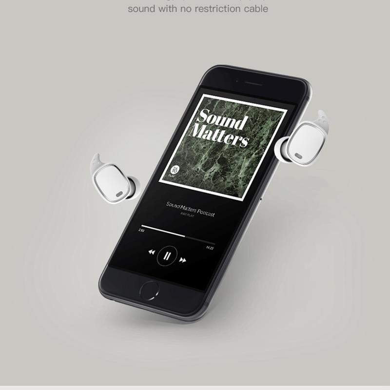 QCY T Vogue TWS Bluetooth 5.0 Earbuds About 4 Hours Working Time Noise Reduction - Silver