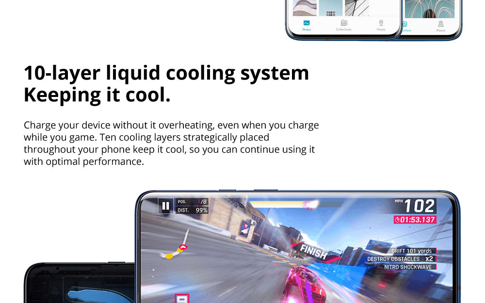 OnePlus 7 Pro Pop-up Camera 6.67 Inch 4G LTE Smartphone Snapdragon 855 8GB 256GB 48.0MP + 8.0MP + 16.0MP Triple Rear Cameras Android 9 In-display Fingerprint NFC Fast Charge Global ROM - Mirror Grey