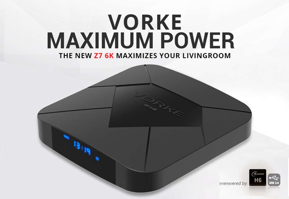 VORKE Z7 Allwinner H6 Android 9.0 4GB / 32GB 6K ТВ-бокс WiFi LAN USB3.0