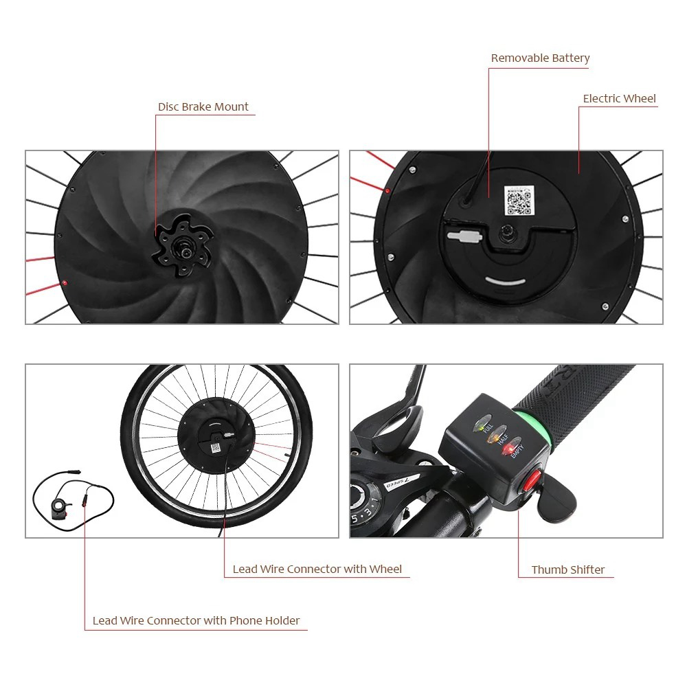 iMortor 26 inches Permanent DC Motor Bicycle Wheel EU Version
