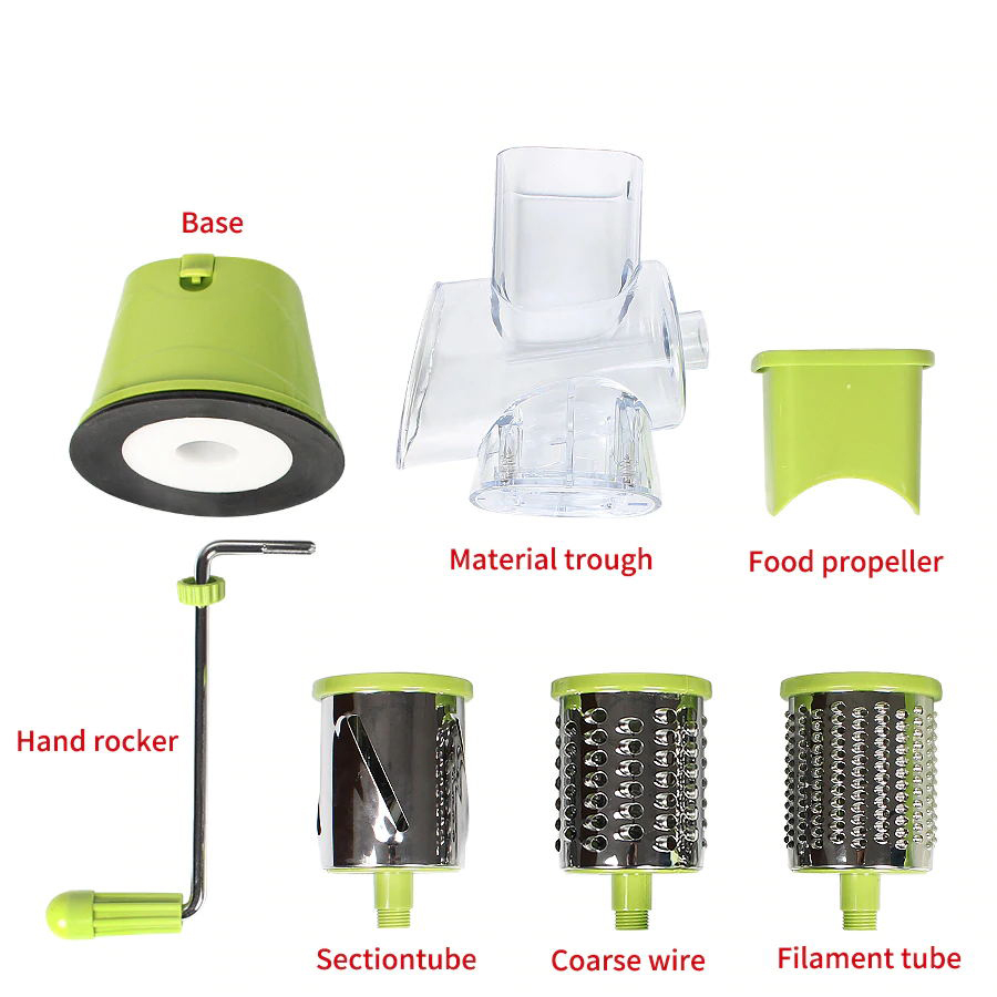 Manual Vegetable Cutter Multifunctional Slicer Potato Cheese Kitchen Gadgets - Green