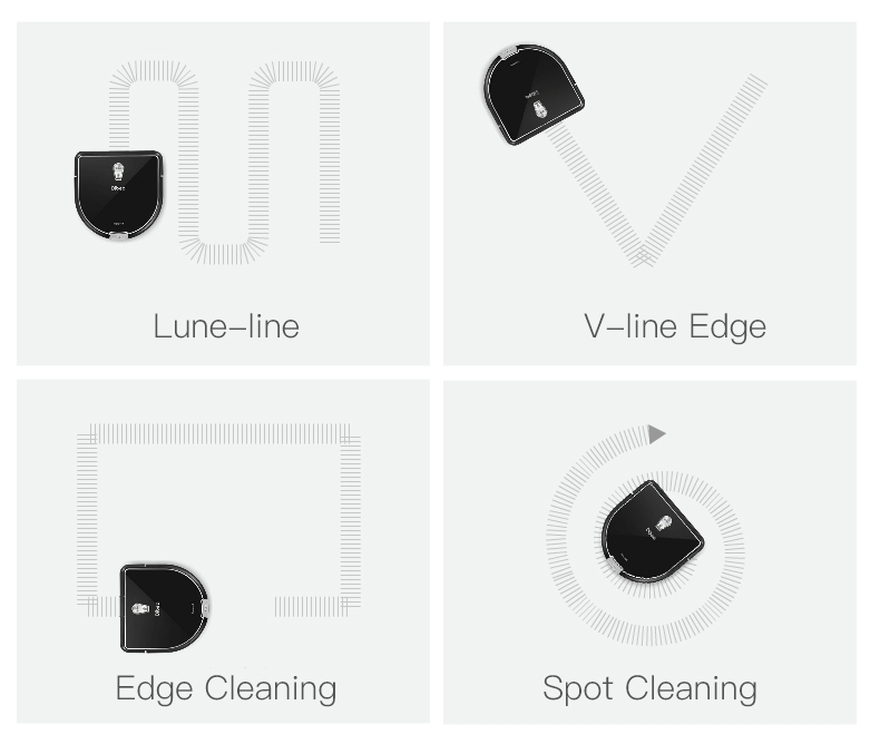 Dibea D960 Robot Vacuum Cleaner 1200 Pa Suction 4 Cleaning Modes Self-charging Remote Control - Black EU Plug