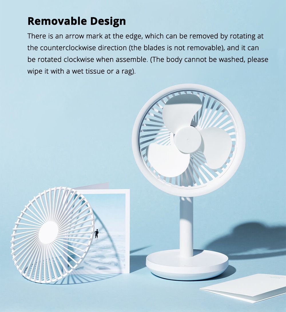 Xiaomi SOLOVE Desktop Fan Three Speeds 4000mAh Removable & Wireless Design Oscillating Fans - White