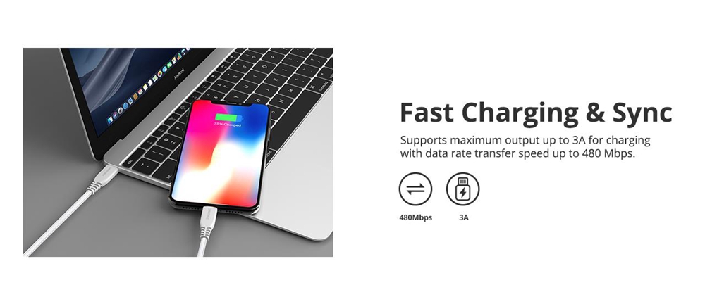 Tronsmart  LCC06 USB C to Lightning Cable [4ft Apple MFi Certified] for iPhone X/XS/XR/XS Max / 8/8 Plus, Supports Power Delivery