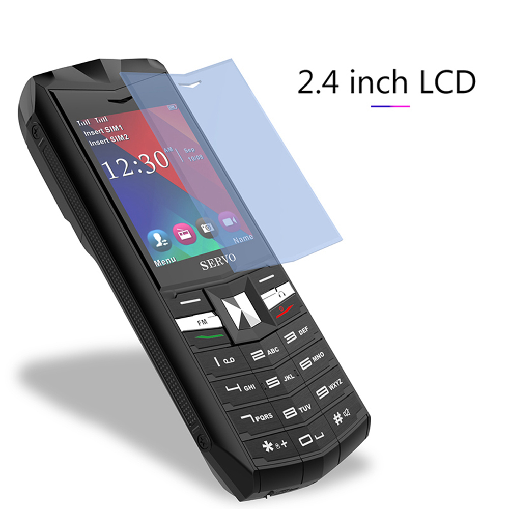 SERVO R26 2.4' Mobile Phone with TWS 5.0 Bluetooth Wireless Headphone 3000mAh GSM GPRS Telephone - Gray