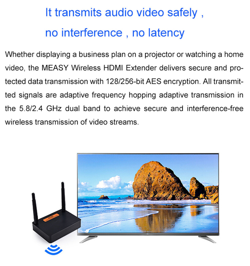 Measy FHD676 Wireless HDMI Extender 1080P 3D HDMI1.4 up to 200M/660FT