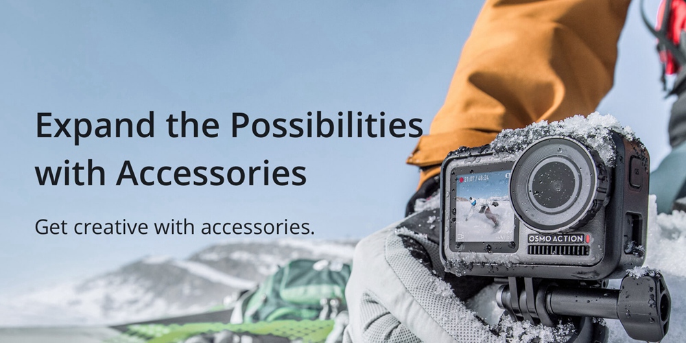 DJI OSMO Action UHD 4K 60FPS Dual Screens Waterproof Rocksteady FPV Action Camera Support HDR Video Slow Motion