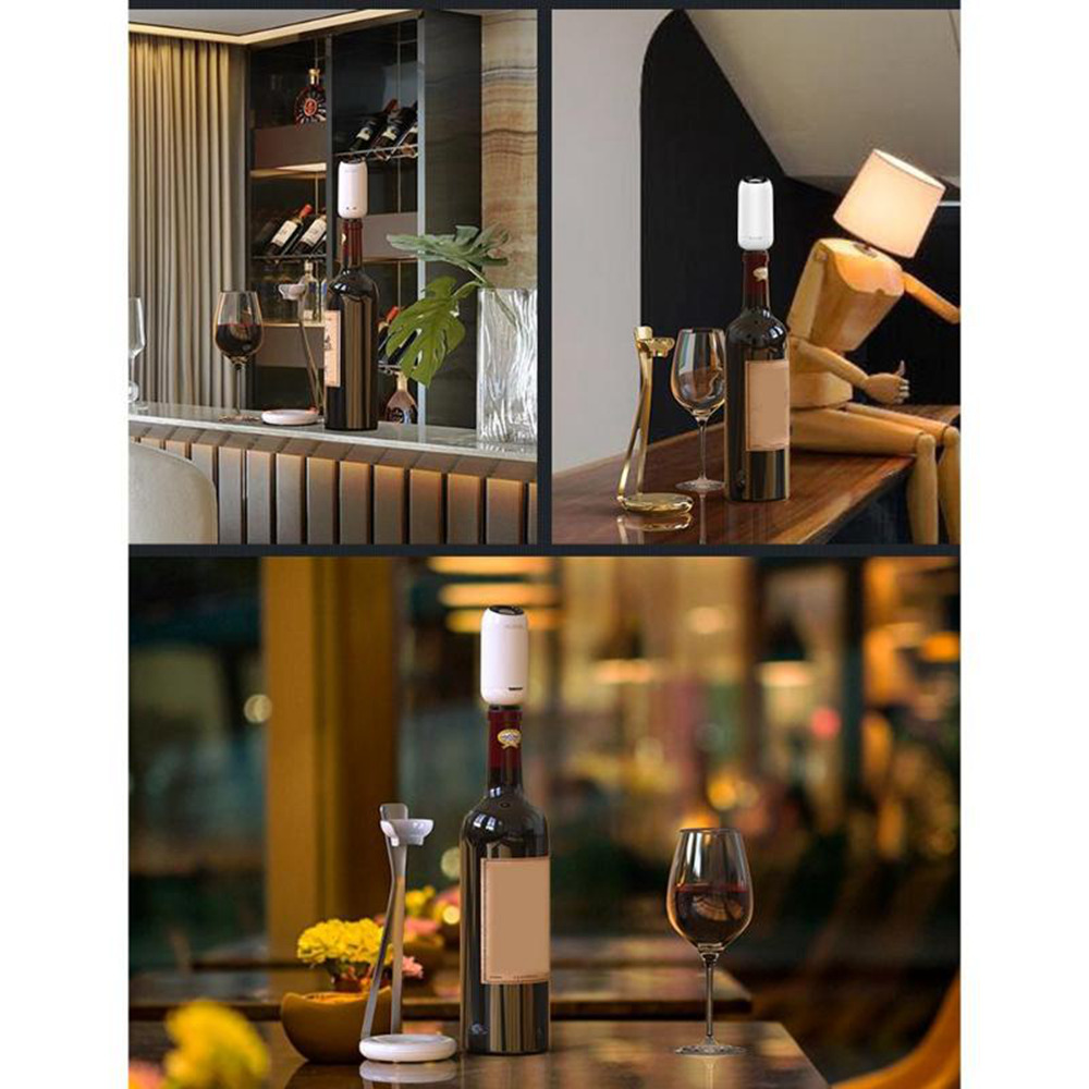 Electric Wine Aerator  or Glass Air Aerating Decanter Diffuser Set - White