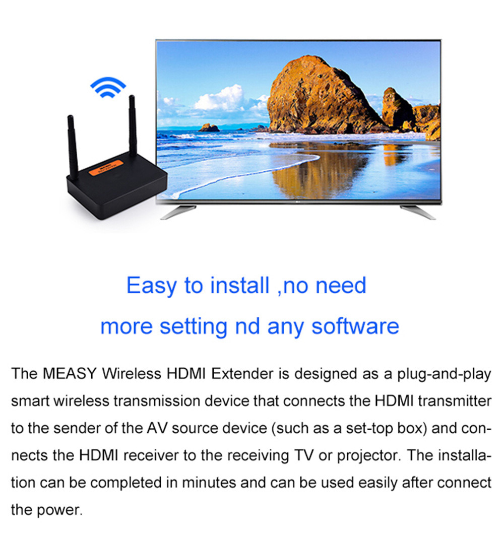 Measy FHD676 Wireless HDMI Extender 1080P 3D HDMI1.4 up to 200M/660FT
