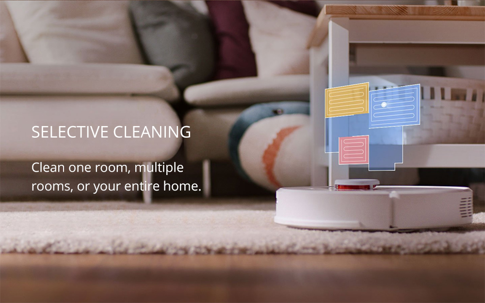 Roborock S6 Robot Vacuum Cleaner APP Virtual Wall 2000Pa Suction LDS Lidar Scanning 5200mAh Global Version - White