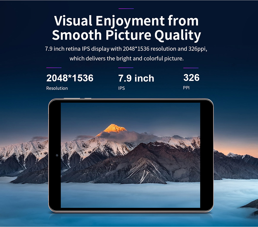 Teclast M89 Pro Tablet PC MediaTek MT6797 Deca-Core 7.9" IPS Screen 2048*1536 3GB RAM 32GB ROM Android 7.0 - Black+Gold