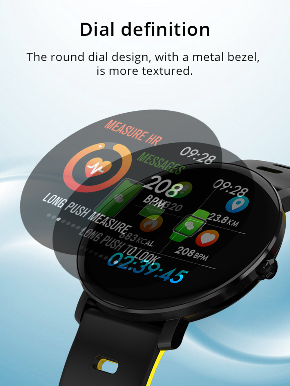 K9 Smart Watch 1.3 Inch IPS Screen Heart Rate Blood Pressure Monitor IP68 Fitness Tracker Smartband - Silver