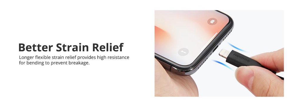 Tronsmart LCC05 Apple MFi 6.6ft/2m USB-C to Lightning Cable Power Delivery Fast Charging for iPhone,iPad-Black