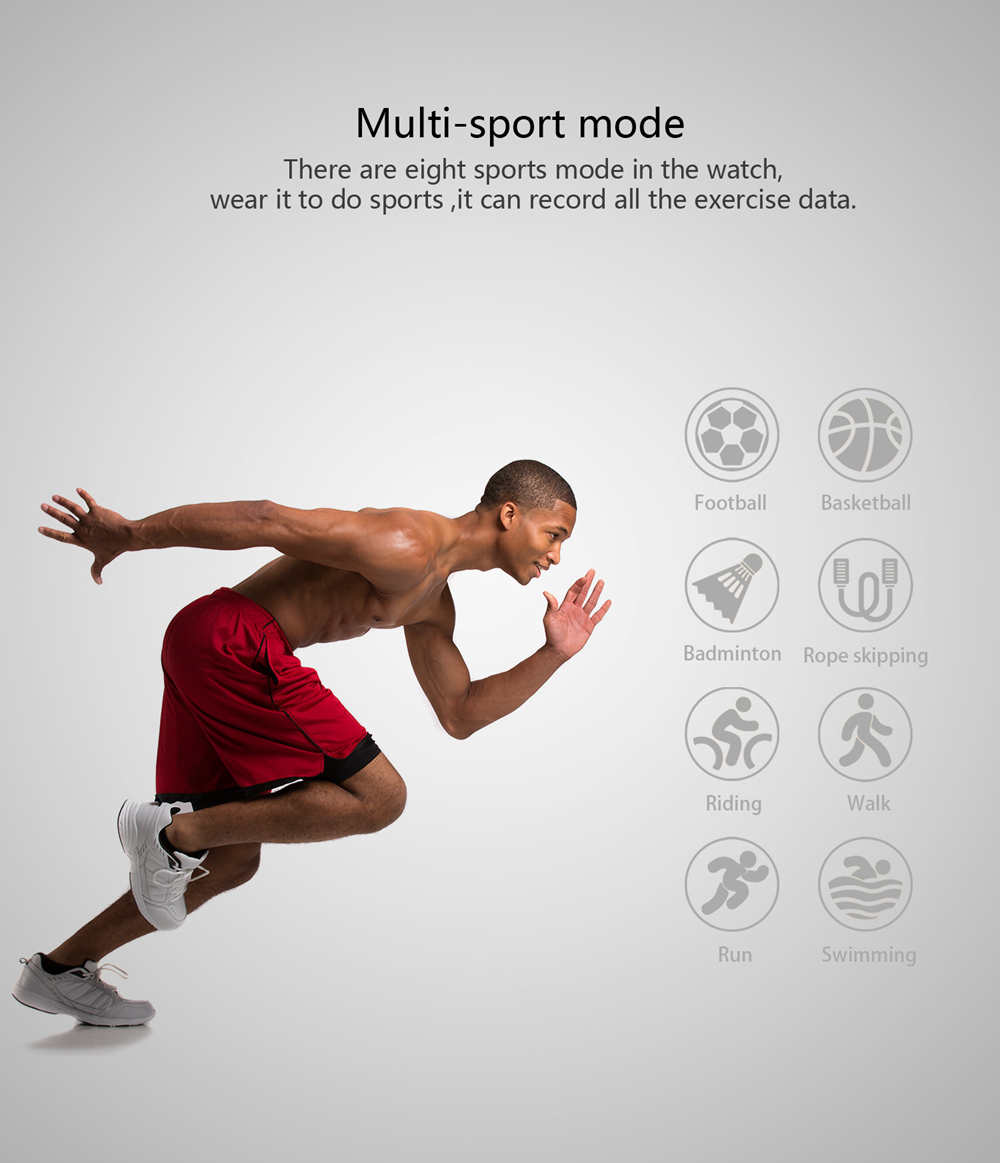 Makibes B05 Smart Watch 1.3 Inch IPS Screen Heart Rate Blood Pressure Monitor IP67 Fitness Tracker Smartband - Red