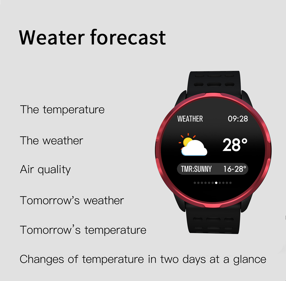 Makibes B05 Smart Watch 1.3 Inch IPS Screen Heart Rate Blood Pressure Monitor IP67 Fitness Tracker Smartband - Red