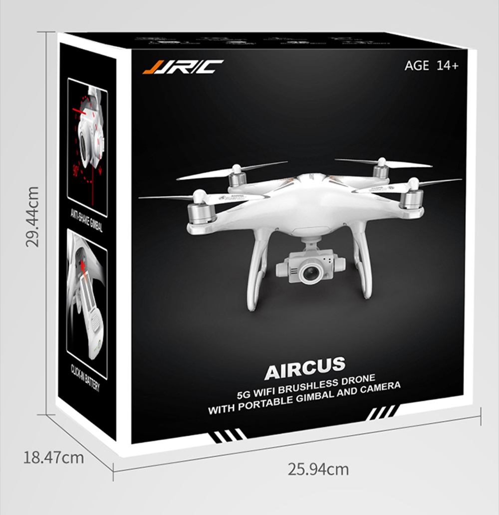 JJRC X6 Aircus 5G WIFI Dual GPS RC Drone With 1080P 2-Axis Self-stabilizing Gimbal Follow Me Mode RTF - Two Batteries