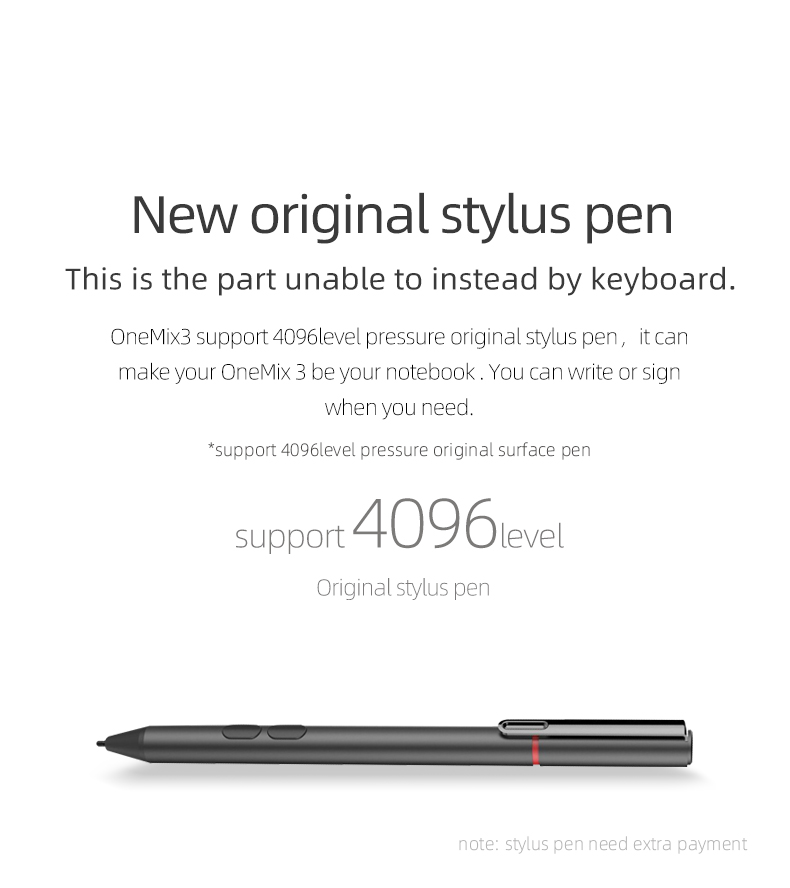 One Netbook One Mix 3 Yoga Pocket Laptop Intel Core M3-8100Y Dual-Core 8.4" IPS Screen 2500*1600 Touch ID Windows 10 8GB DDR3 256GB PCI-E SSD - Silver