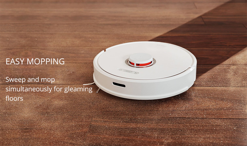 Roborock S6 Robot Vacuum Cleaner APP Virtual Wall 2000Pa Suction LDS Lidar Scanning 5200mAh Global Version - White