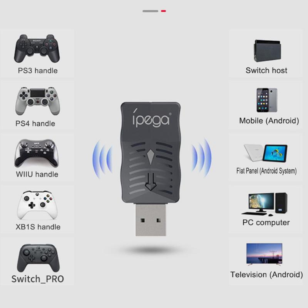 iPega PG-9132 DC5V USB PC Bluetooth Multi-functions Gamepad Controller Receiver - Black