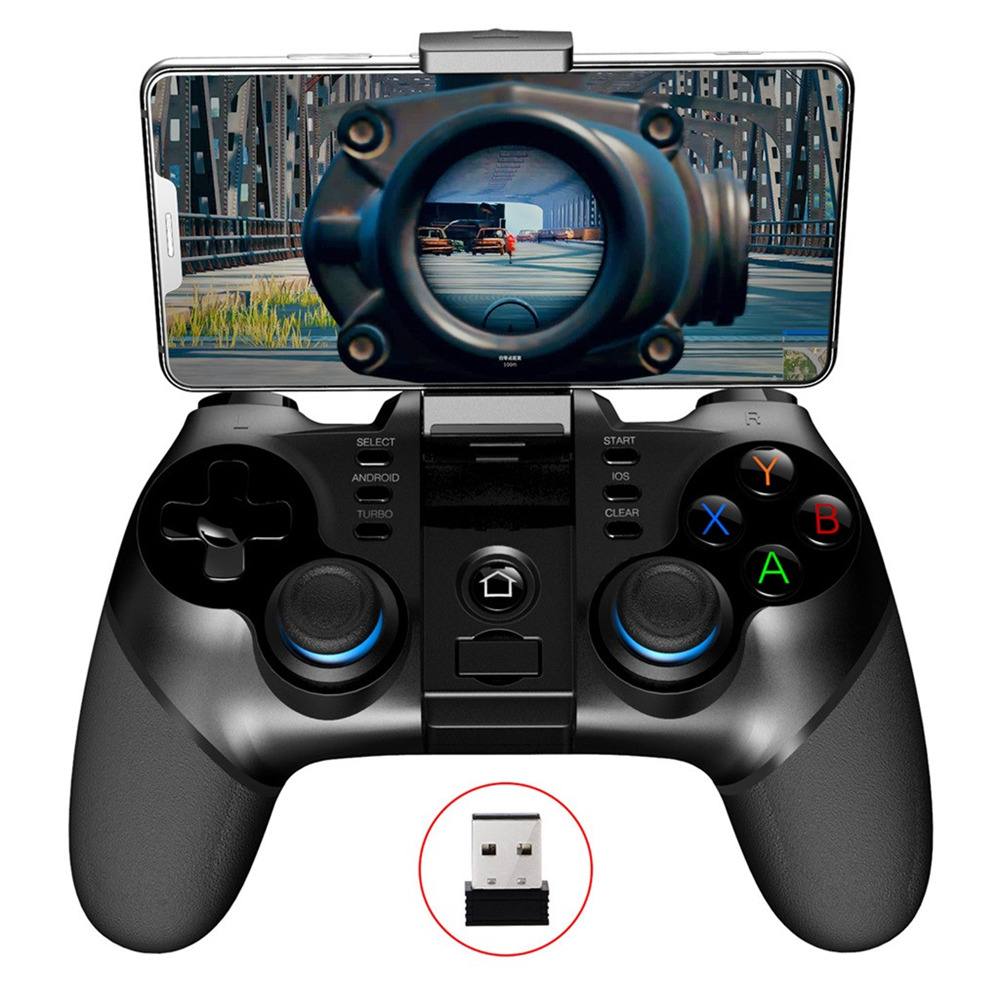 Ipega PG-9156 Wireless Bluetooth Joystick Game Controller with 2.4GHz USB Receiver for iOS Android Smartphone/PC/TV/Tablet - Black