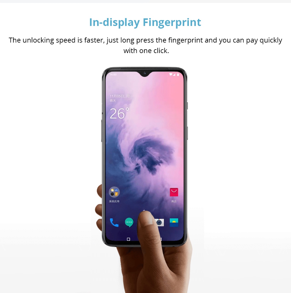 Oneplus 7 6.41 Inch 4G LTE Smartphone Snapdragon 855 8GB 256GB 48.0MP + 5.0MP Dual Rear Cameras Android 9 In-display Fingerprint NFC Fast Charge Global ROM - Red
