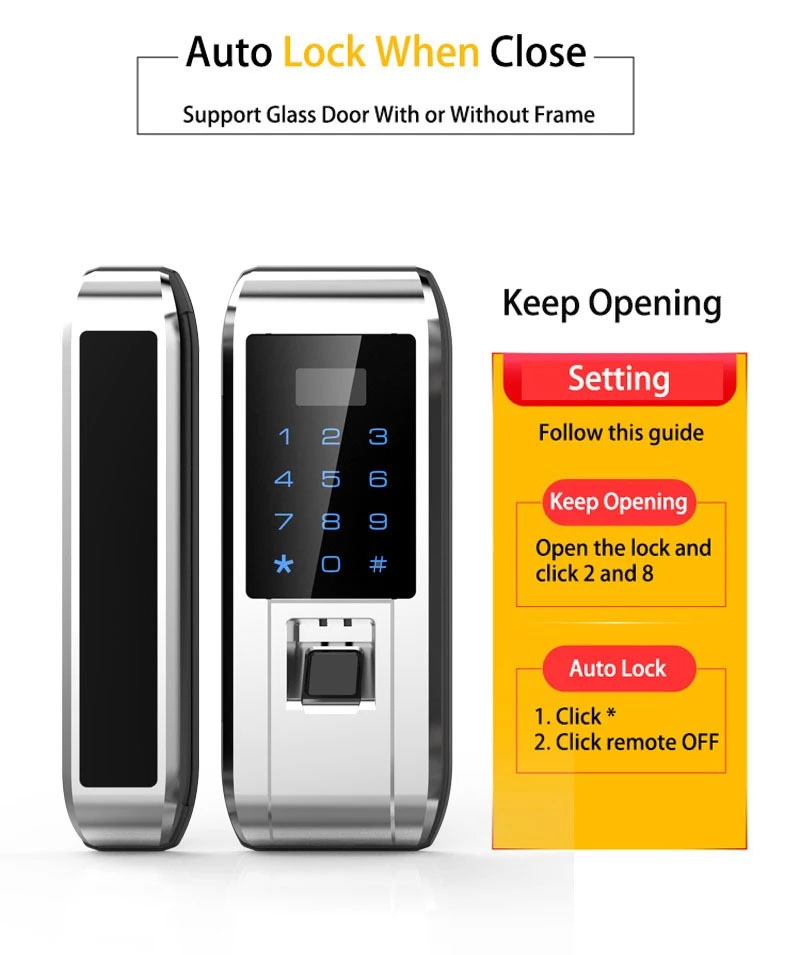 Fingerprint Smart Door Lock Silver