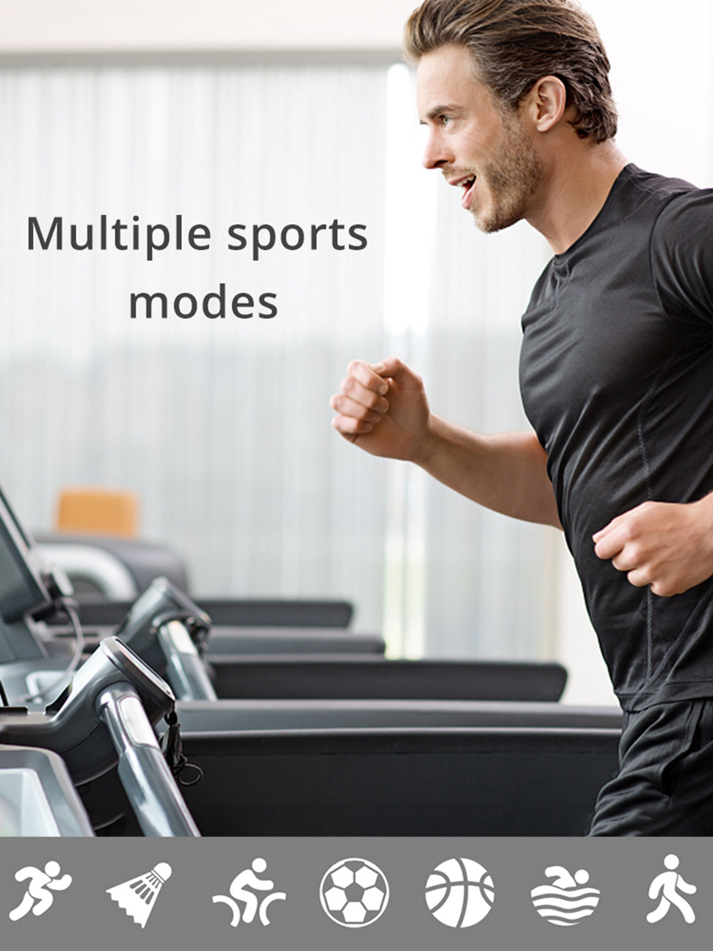 K9 Smart Watch 1.3 Inch IPS Screen Heart Rate Blood Pressure Monitor IP68 Fitness Tracker Smartband - Silver