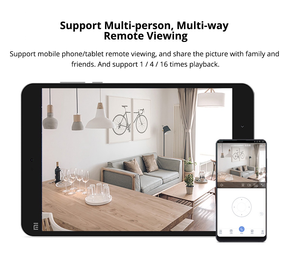 XIAOMI Mijia H.265 1080P IP Camera AI Motion Detection Baby Monitor 360 Pan-tilt Webcam - White