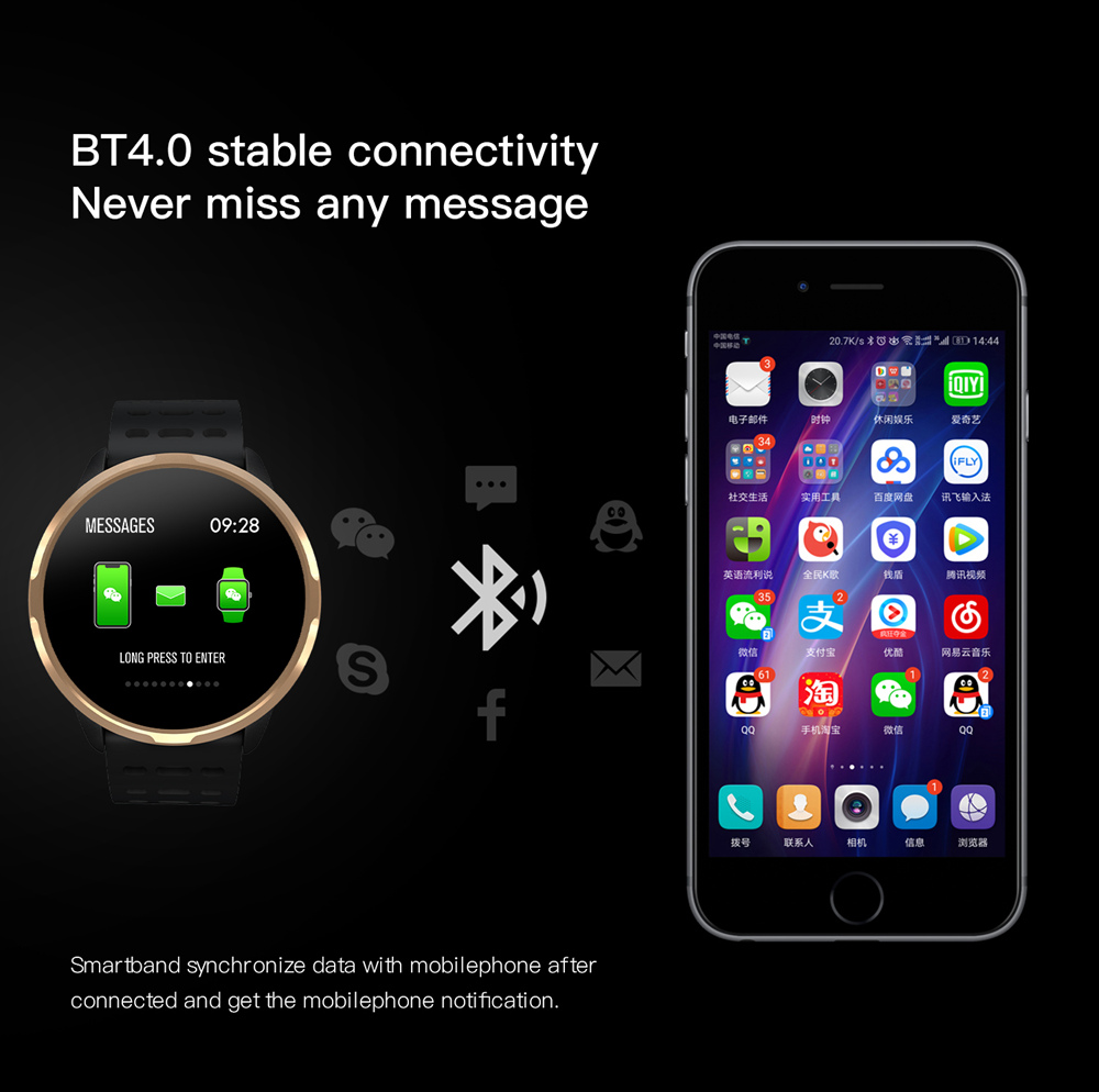 Makibes B05 Smart Watch 1.3 Inch IPS Screen Heart Rate Blood Pressure Monitor IP67 Fitness Tracker Smartband - Red