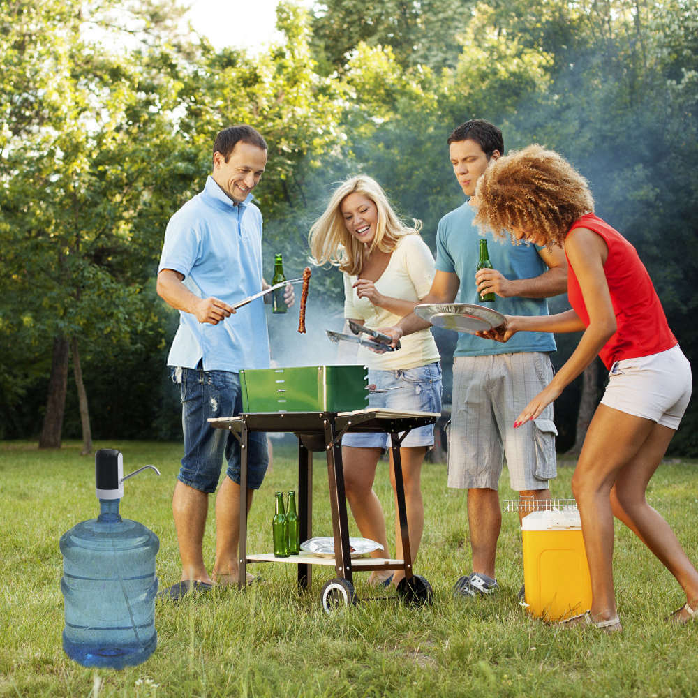 Automatic Smart LED Electric Water Pump Home Charging Bucket Fluid Dispenser - Black