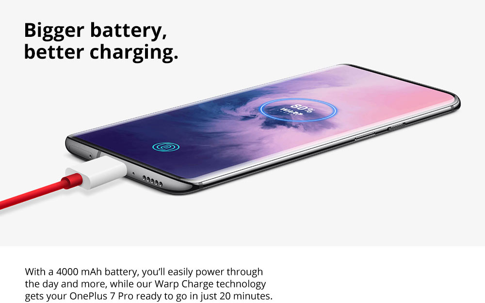 OnePlus 7 Pro Pop-up Camera 6.67 Inch 4G LTE Smartphone Snapdragon 855 8GB 256GB 48.0MP + 8.0MP + 16.0MP Triple Rear Cameras Android 9 In-display Fingerprint NFC Fast Charge Global ROM - Mirror Grey