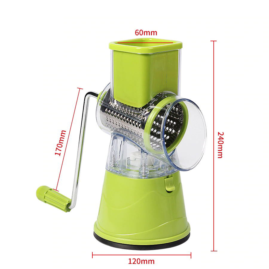 Manual Vegetable Cutter Multifunctional Slicer Potato Cheese Kitchen Gadgets - Green