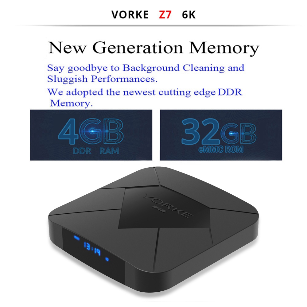 VORKE Z7 Allwinner H6 Android 9.0 4GB/32GB 6K TV Box WiFi LAN USB3.0