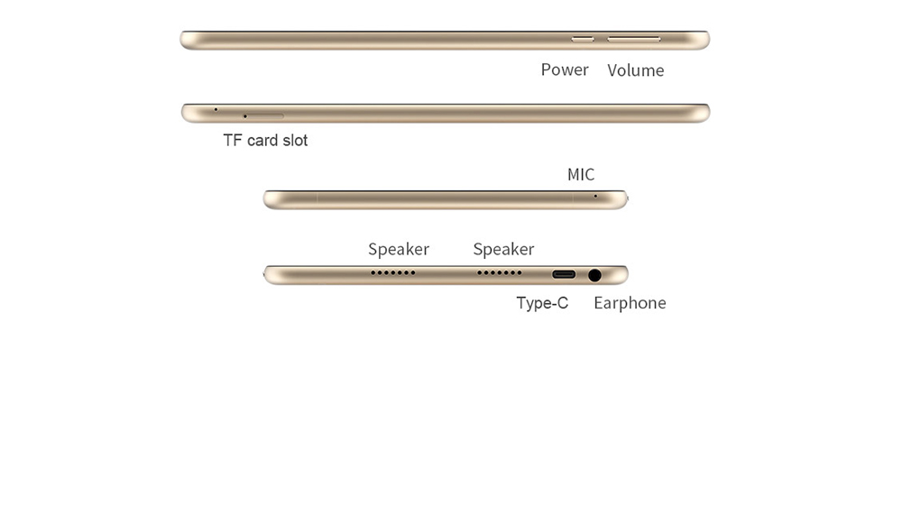Teclast M89 Pro Tablet PC MediaTek MT6797 Deca-Core 7.9" IPS Screen 2048*1536 3GB RAM 32GB ROM Android 7.0 - Black+Gold