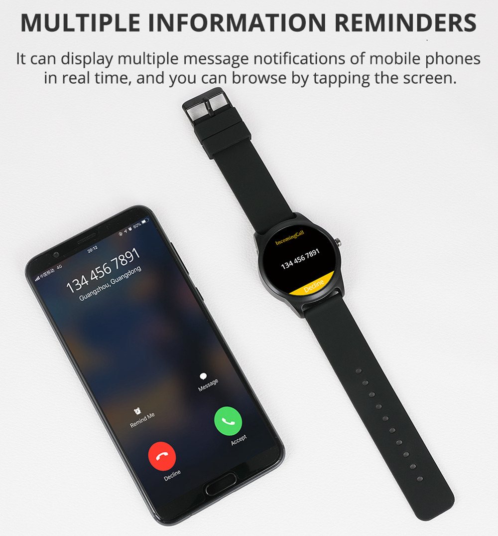 S28 Smart Watch 1.3 Inch IPS Screen Heart Rate Muti-Sports Monitor IP68 Fitness Tracker Smartband - Blue